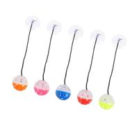 Uonlytech 6pcs Bearded Dragons Lizard Bell Balls Plastic Interactive Reptile with Suction Cup and Rope Sturdy Hanging on The Reptile Tank for Lizards Bearded Dragons Assorted style