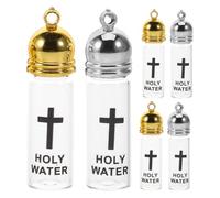 Uonlytech 6pcs Glass Christian Holy Water Bottles Empty Perfume Bottles Vials Jesus Jars Refillable Catholic Essential Oils Container Dispenser For Travel Use