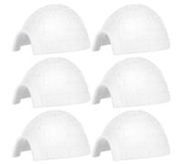 Uonlytech 6pcs Mini Igloo Model Set Realistic Polar Animal Figurines, Educational Cognitive for Arctic Wildlife Learning and Home Decoration