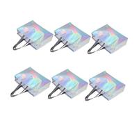 Uonlytech 6Pcs Portable Grocery Bags with Handles Sturdy Non Woven Present Packing Holders Decorative Tote Bags for Picnics Amusement Parks and Site Activities