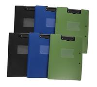 Uonlytech 6pcs Portable Plastic Clipboards with Dual Low Profile Metal Clips Foldable Nursing Clipboard File Folder Boards for Students Nurses Office School Document Organization