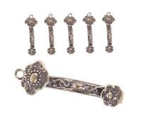 Uonlytech 6pcs Vintage Ruyi Keychain Charms for DIY Crafting Chinese Style Decorative Ornaments with Antique Finish Fortune Symbol Accessories for Bags and Purse
