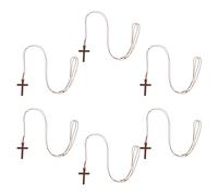 Uonlytech 6pcs Wooden Cross Necklace Set for Men and Women - Religious Prayer Pendant Jewelry with Bible Verse - Car Mirror Hanging Christian Christian Christmas Accessories