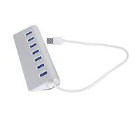 Uonlytech 7 Usb Hub Multifunction Hub Dock Holder Hub Powered Usb Splitter High Ultra Slim Data Hub Splitter Power Adapter Usb Extension Hub Usb Spliter Usb 3.0 Hub Portable Plastic Bracket