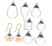 Uonlytech 7pcs Mini Glass Jars Wide Mouth Spell Bottles for Jewelry Making Wedding Decor and Home Storage