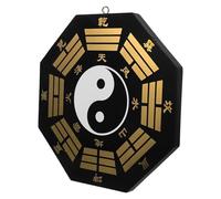 Uonlytech 8-inch Peach Wood Bagua Pendant Hanging Ornament Chinese Traditional Yin Yang Wall Decor Home Adornment for Feng Shui Protection and Evil Spirit Repelling
