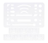 Uonlytech 8Pcs Drafting Templates Set with Erasing Shield for Mechanical and Engineering Drawing, Geometric Formwork and Measuring Rulers, Drafting Tools for Students and Office Use