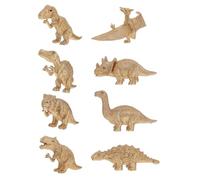 Uonlytech 8Pcs Golden Dinosaur Models Set Solid Prehistoric Large Carnivore and Triceratops Figures Creative Dinosaur Desktop Decorations