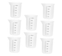 Uonlytech 8pcs Silicone Resin Mixing Cups Kit Graduated Non Stick Measuring Cups with Innovative Pouring Spout for Precise Liquid Handling in DIY Crafts and Epoxy Projects