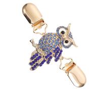 Uonlytech Alloy Owl Brooch Sweater Shawl Clip for Women Cardigan Fastener Clip with Chain for Tightening Cardigans and Shawls
