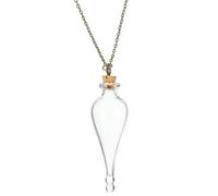 Uonlytech Bottle Pendant Necklace with Wish Bottle Felix Liquid Lucky Pendant Mini Glass Chains Jewellery Display Case Glass Bottles for Lovers