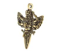Uonlytech Brass Vajra Pendant Keychain Antique Vajra Charm Vintage Decor Hanging Ornament for Spirituality Meditation and Crafting Durable Brass Material