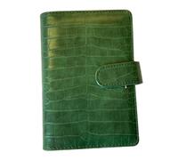 Uonlytech Budget Binder Loose Leaf Notebook Cover with Textured PU Crocodile Pattern Ring Binder for Cash Budgeting and Note Protection Green Organizer for Financial Planning and Gift Giving