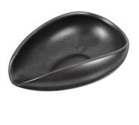 Uonlytech Ceramic Coffee Bean Dosing Cup and Tray Black Zen Coffee Bean Weighing Saucer for Espresso and Indoor Brewing