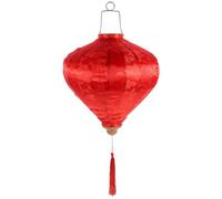 Uonlytech Chinese Japanese Silk Lanterns Traditional Oriental Lantern with Tassel Vietnamese Lantern Oval Sushi Bar Lunar New Year Decorations Red