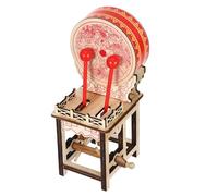 Uonlytech Chinese Micro Landscape Mini Drum Miniature Ornament Mini Musical Instrument For Table Traditional Drum Model Party Favor Asian Zen Garden Accessory