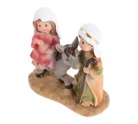 Uonlytech Christian Holy Family Figurine Flight Into Egypt Resin Statue 11.5x5x12cm Religious Christmas Decor for Living Room Tabletop Ornament