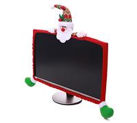 Uonlytech Christmas Christmas Presents Family Chrismas Christmas Monitor Cover Desktop Computer Decoration Three-dimensional Decorate Computer Case Decorative Items Red