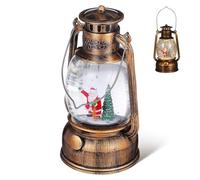 Uonlytech Christmas Snow Globe Lantern with Musical Santa Claus, Glitter LED Light, USB and Battery Operated Holiday Decoration for and Indoor Use