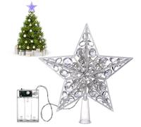 Uonlytech Christmas Tree Topper Crystal Star Tree Topper Rhinestone Christmas Star Light up Tree Stars Table Decoration Ornament Party Prop (Blue Light)