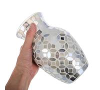 Uonlytech Crackled Glass Mosaic Vase Small Decorative Vase for Flowers Rustic Compact Tabletop Flowerpot for Living Room Dining Home Décor