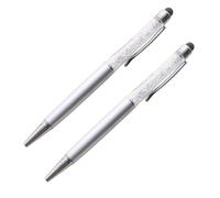 Uonlytech Crystal Diamond Stylus Pen 2pcs Set Touch Screen Stylus Ballpoint Pen Silver