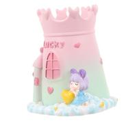 Uonlytech Cute Cartoon Resin Pen Holder Multifunctional Desk Stationery Organizer for Home Office Creative Storage for Teachers Dreamy Short Haired Girl Design Pink