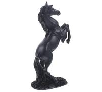 Uonlytech Decorative Resin Horse Figurine Sculpture for Shelf Decor and Cafe Use, Artistic Simulation Horse Design with Black Synthetic Resin Material to Beautify Your Room