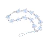 Uonlytech Decorative Smartphone Lanyard with Pearl Pendant Butterfly Phone Charm for Easy to Attach Lightweight Durable Phone Hanging Decor for Everyday Use