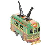 Uonlytech Die Cast Metal Pull Back Bus - Friction Powered Compact Urban Trolley Vehicle for Birthday Party Favor, Retro Vintage Collectible Car for Boys and