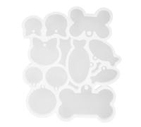 Uonlytech DIY Pet Keychain Mold Silicone Multi Shape Design Including Dog Bone, Cat, Fish, Round Shapes for Creative Crafts and DIY Projects with Versatile Application and Easy to Use