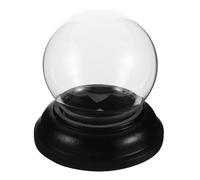 Uonlytech DIY Snow Globe Kit 55Mm Glass Water Globe with Black Plastic Base for Home Decoration and Crafting Holiday Keepsake Display