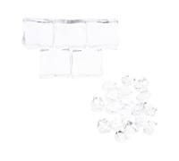 Uonlytech Fake Ice Cubes Set Acrylic Simulation Ice Cubed Rocks Photo Props with 5 Large Cubes and 24 Crushed Pieces for Photography Studio and Decoration