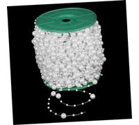 Uonlytech Faux Pearl Beaded Chain for DIY Crafts White Round Beads for Wedding Home Decor Jewelry Making Handbag and Clothing Accessories