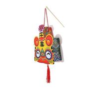 Uonlytech Festive Tiger Year Portable Paper Lantern with Luminous Cartoon Design Durable Cloth and Paper Material Year Decorative Ornament for Parties and Home Hanging
