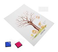 Uonlytech Fingerprint Tree Sign Gender Reveal Kit Party Decor Creative Playful Paper and Plastic Shower Keepsake Decoration for Celebration