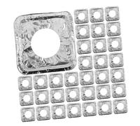 Uonlytech Gas Stove Burner Covers Disposable Aluminum Foil Protectors 100pcs Stove Top Covers Lightweight Oilproof Stovetop Liners for Easy Cleaning