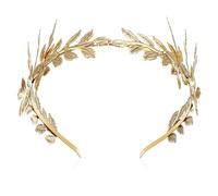 Uonlytech Golden Leaf Bridal Headband, Stylish Baroque Headdress, Olive Leaf Vintage Bridal Accessories, Gold Headpiece for Bride, 6. 29 X 5. 11 X 2. 75 Inch (golden)