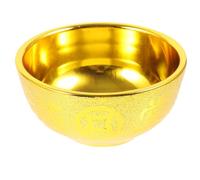 Uonlytech Golden Multi-Function Offering Bowl Plastic Decorative Bowl Easy to Clean Meticulous Craftsmanship Intricate Carvings Collecting Buddhist Art Crafts Household Use