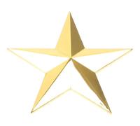 Uonlytech Golden Pentagram Decorative Star Ornament Star DIY Accessory Zinc Alloy Wear-resistant Practical Three-dimensional Medal Making Party Game Prize Decoration