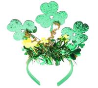 Uonlytech Green Irish Shamrock Headband and for St Patrick's Day for St Patrick's Day Parties and Irish Festival Celebrations Lightweight Paper and Pvc Material with Tassel Decoration