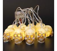Uonlytech Halloween Skull String Lights 10 Led Battery Operated Skeleton Lamp String for Party Indoor Garden Festive Decor