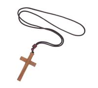 Uonlytech Handmade Wooden Cross Pendant for Prayer Vintage Retro Car Rearview Mirror Hanging Crucifix Natural Wood Finish Religious Jewelry for Men and Women Easy Installation Faith Symbol