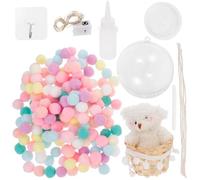Uonlytech Hot Air Balloon DIY Night Light with Blush Bear Hanging Decor, Small Size Wall-Mounted LED Room Lamp, Creative Nursery Decorative Lights Set