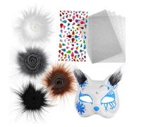 Uonlytech Kit Mask Cat Japanese Mask Masquerade Paintable Cat Face Cover to Decorate Material Kit Half Gauze