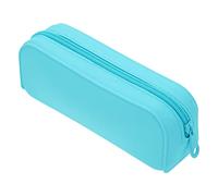 Uonlytech Large Capacity Silicone Pencil Case for Students Aesthetic Pen Pouch in Solid Color Versatile for School Supplies and Makeup Brushes