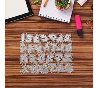 Uonlytech Metal Embosser Stamp Capital Letter Stencils Set, Carbon Steel Cutting Die Moulds for Paper Crafting and Scrapbooking, DIY Embossing Template for Cards and Bookmarks