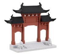 Uonlytech Miniature Ancient Architecture Garden Model with Compact Design and Easy DIY Assembly, Realistic Detailing Plastic Archway Gate for Aquarium and Bonsai Decoration in Living Room Or