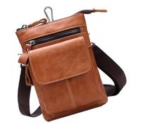 Uonlytech Multi-Function Men’s Casual Waist Pouch with Zipper, Brown Single-Shoulder Travel Phone Bag and Storage Crossbody Bag