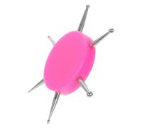 Uonlytech Nail Art Dotting Pen Set with Acrylic Handle, Pink Manicure Tracing Tool for Home and Professional Use, Multi-function Embossing and DIY Nail Painting Accessories